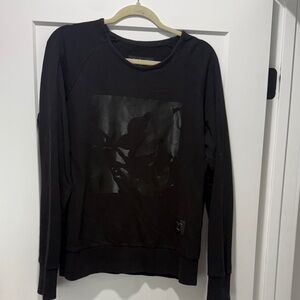 rag & bone Black Sweater with Graphic Detail